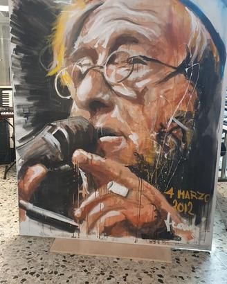 quadro olio su tela  Lucio Dalla artista F. Ori