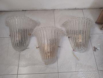 3 Plafoniere Barovier & Toso Murano Originali