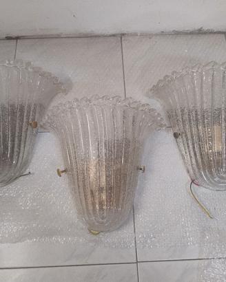 3 Plafoniere Barovier & Toso Murano Originali