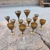 Set 12 mini calici ottone vintage anni 60-80