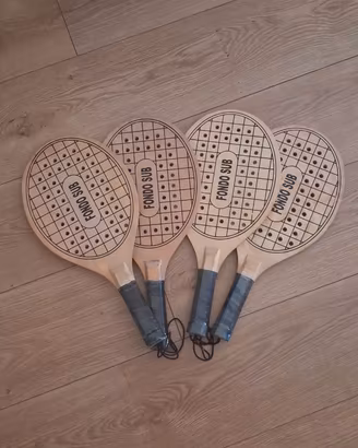 set 4 Racchette da Spiaggia in Legno "Fondo Sub"
