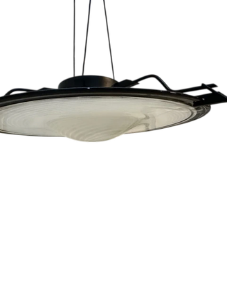 Lampadario Sospensione Vetro Murano Bianco Nero Uf