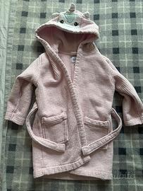 Accappatoio bimba unicorno rosa 18-24 mesi