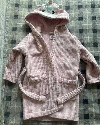 Accappatoio bimba unicorno rosa 18-24 mesi