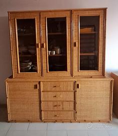 Credenza in bambù e vimini