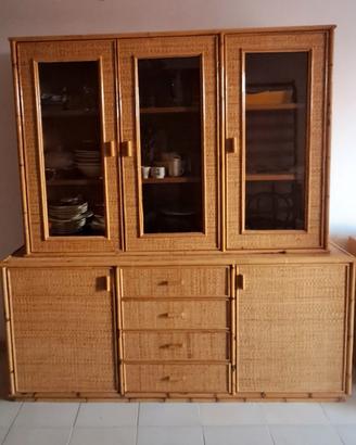 Credenza in bambù e vimini
