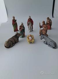 Sacra famiglia presepe, soggetti dipinti a mano