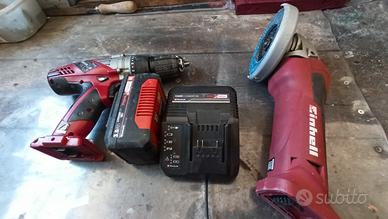 kit trapano e smerigliatrice a batteria Einhell 