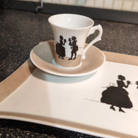 Set tazzine e vassoio vintage