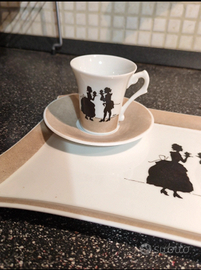 Set tazzine e vassoio vintage