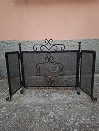 Parascintille camino ferro battuto vintage pieghev