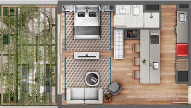 Grazioso bilocale con giardino a Carnago