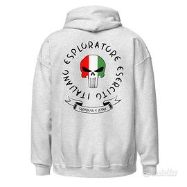 Felpa cappuccio militare stile esercito italiano