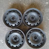 4 cerchi in ferro vw polo 15''