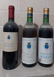 Tre bottiglie vintage di vini Donna Marzia