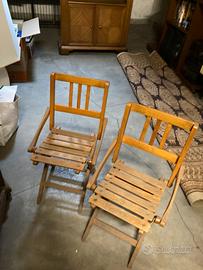 Coppia sedie pieghevoli anni 50