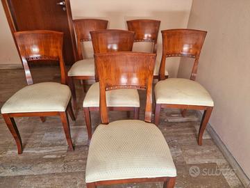 Sedie Biedermeier, set di 6