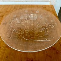 Piatto vetro satinato Babbo Natale in slittaanni70