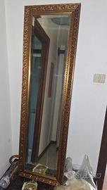 specchio da Parete rettangolare con cornice dorata