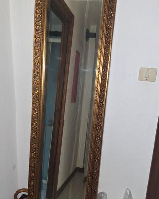 specchio da Parete rettangolare con cornice dorata