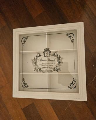 scatola da the shabby chic  in legno e vetro
