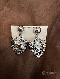 Orecchini cuore sacro argento
