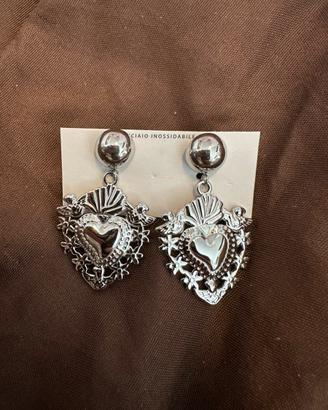 Orecchini cuore sacro argento