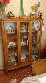 Vetrinetta vintage anni ‘50-‘60 in legno decorato