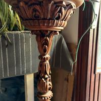 Lampadario vintage in legno intagliato a mano - St