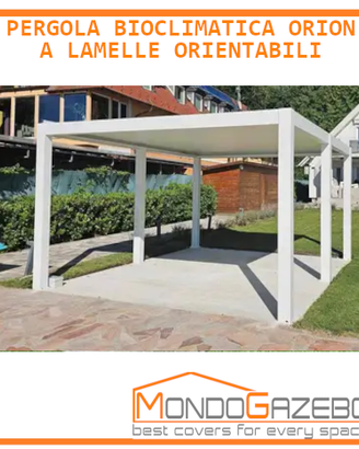 Pensilina gazebo pergola bioclimatica 3.6x3.6 mt