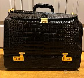 Borsa da viaggio + 24 ore in puro coccodrillo