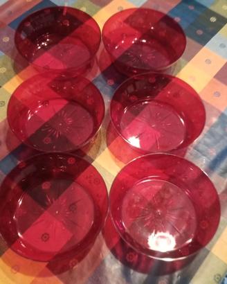 set 6 ciotole plastica trasparente