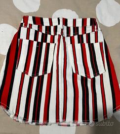 Gonna a righe rosso e bianco ZUIKI S