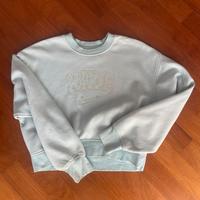 Felpa azzurra crop con strass