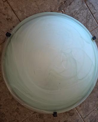 Plafoniera rotonda in vetro satinato effetto marmo