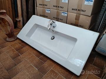 Lavabo da incasso con vasca integrata ceramica