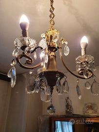 Lampadario di cristallo vintage