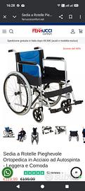 sedia a rotelle richiudibile 