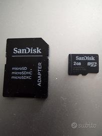 Memoria MICRO SD SanDisk 2GB MicroSD + adattatore