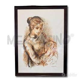 QUADRO SYLVIA LEFKOVITZ METERNITÀ TECNICA SANGUIGN