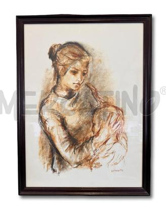 QUADRO SYLVIA LEFKOVITZ METERNITÀ TECNICA SANGUIGN