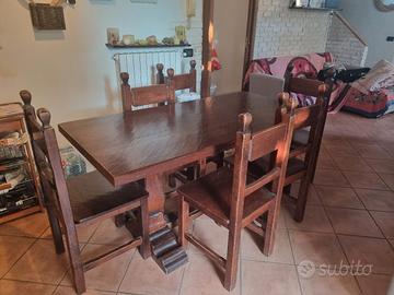 Tavolo cucina legno massello di noce