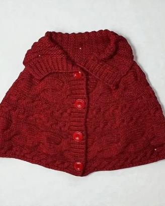 Coprispalle in Maglia a Trecce – Rosso Intenso Cod