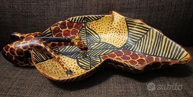 Giraffa Statua Organizer Stile Etnico 32cm X 17cm