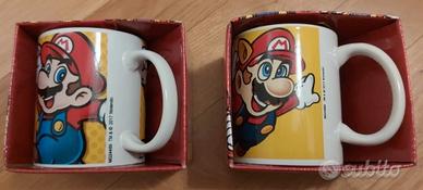 2 tazze mug a tema Super Mario in ceramica nuove