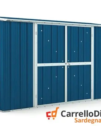 Casetta in lamiera per esterno 307x100cm blu