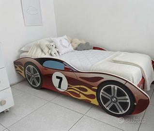 Lettino Macchinina da Corsa con Mini Materasso