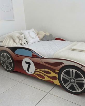 Lettino Macchinina da Corsa con Mini Materasso