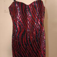 Vestito Tally Weijl Paillettes Rosso/Nero Zebrato