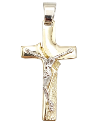 Pendente a croce uomo realizzato in oro giallo 18K